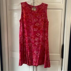 Floral Sleeveless Dress in Vibrant Pink